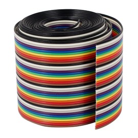 RGBZONE 1M 40PIN Dupont Wire Dupont Cable Flat Multicolored Flexible Rainbow Ribbon Jumper Cable