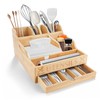 Kitchen Utensil Holder with Drawer, Farmhouse Spatula Organizer for Countertop,Large
