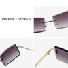 OSAGAMA Fashion Sunglasses Small Rectangular Rimless Glasses for Men and