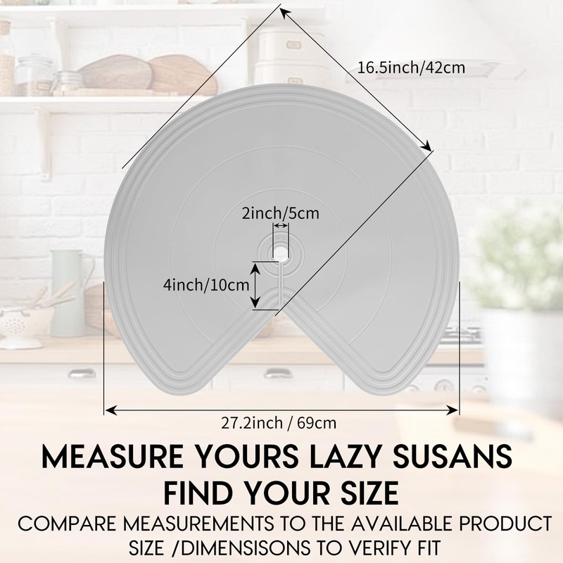 ZDLS Lazy Susan Shelf Liner,Silicone Lazy Susan Liners for Kitchen