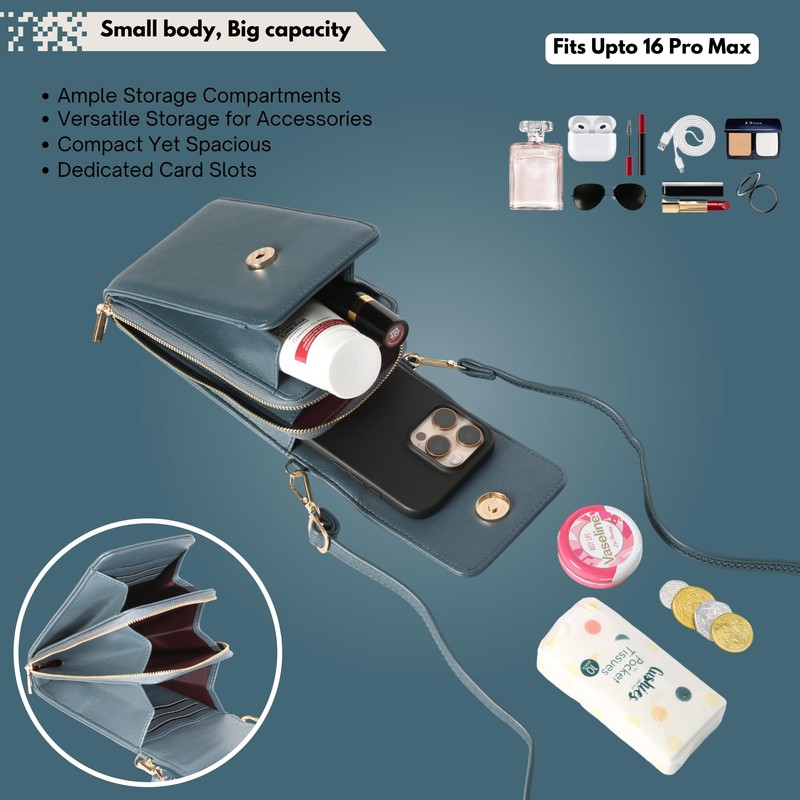 Mabel London Crossbody Phone Bag, Becky RFID Blocking for 6.7