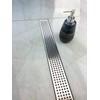 Neodrain 48-Inch Linear Shower Drain with Removable Quadrato Pattern Grate,Brushed