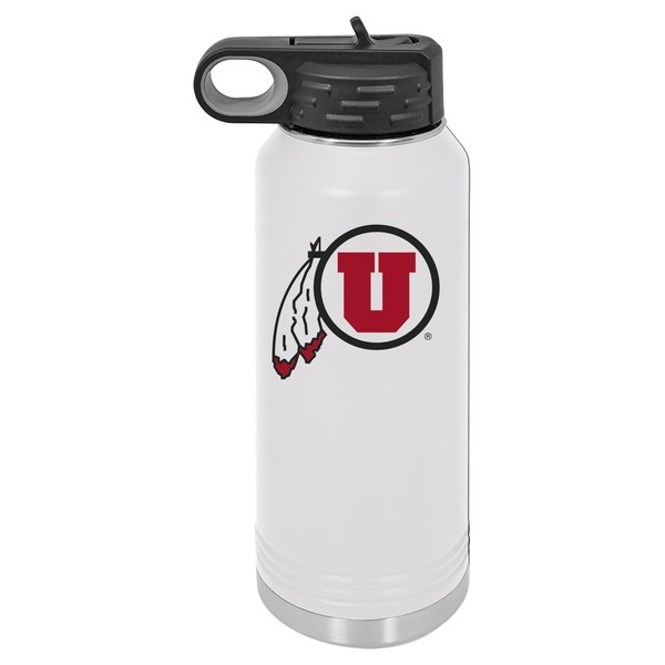 University of Utah 32oz Stainless Steel Double Walled White Beverage