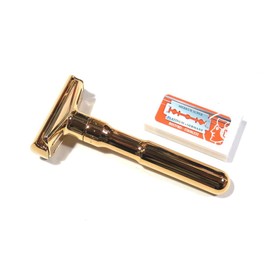 Fall Of Merkur Print Shave Beard Razor Double-Edged Holder "Futur 702g Angle Adjustment Function with all gold-plated Replacement Blade 10 Pieces Leather Case with