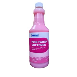 DETCO Pink Fabric Softener Concentrate - Odor Removing Freshener, Safely Clean 256 Loads Per Gallon, 1/2 Ounce Per Load, Heavy Duty Concentrated Commercial Formula, 1 Liquid Quart Bottle, Pack of 1
