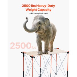 VEVOR Portable Folding Workstand, 4.16 x 2.18 ft Collapsible Workbench, 2500 lbs Weight Capacity, No Assembly Foldable Work Stand with Storage Bag, Table Top NOT Included, for Garage Workshop Outdoor