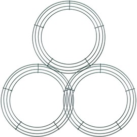 3Pc Green Christmas Wire Wreath Rings 12 Inch Round Metal Wire Wreath Frame,Wire Wreath Making Rings Base Wire Wreath Form for Xmas Door/Wall Decor DIY Crafts,New Year Christmas Wreath Making Supplies