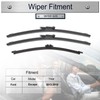 HODEE 3 wipers 28"+28" +11" Front Wiper Blades Replacement for