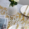 Gold Table Runner 15M, 28cm Width Hollow Metallic Glitter Sequin