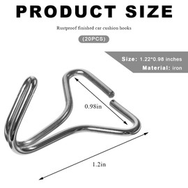 BWBWND 10 PCS Car Seat Cover Hooks, Metal Seat Pad Fixing Hanger Headrest Cover Locking Clip, Multi-Function Fixing Hook Cushion Pad Installation Replacement for Vehicle Seats