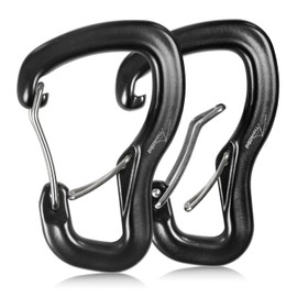 Travel Bird Heavy Duty Carabiner Clip Hook 8KN (1763 lbs), 2 PCS Ultra-Light Aluminum Caribeaners with Double Door B-Shape, for Hammock, Camping, Hiking, Backpacking, Dog Leash, Keychain Clip