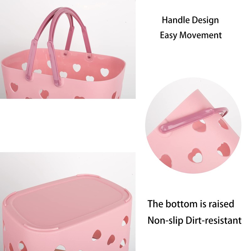 Anyoifax Portable Shower Caddy Tote Plastic Storage Basket with Handle