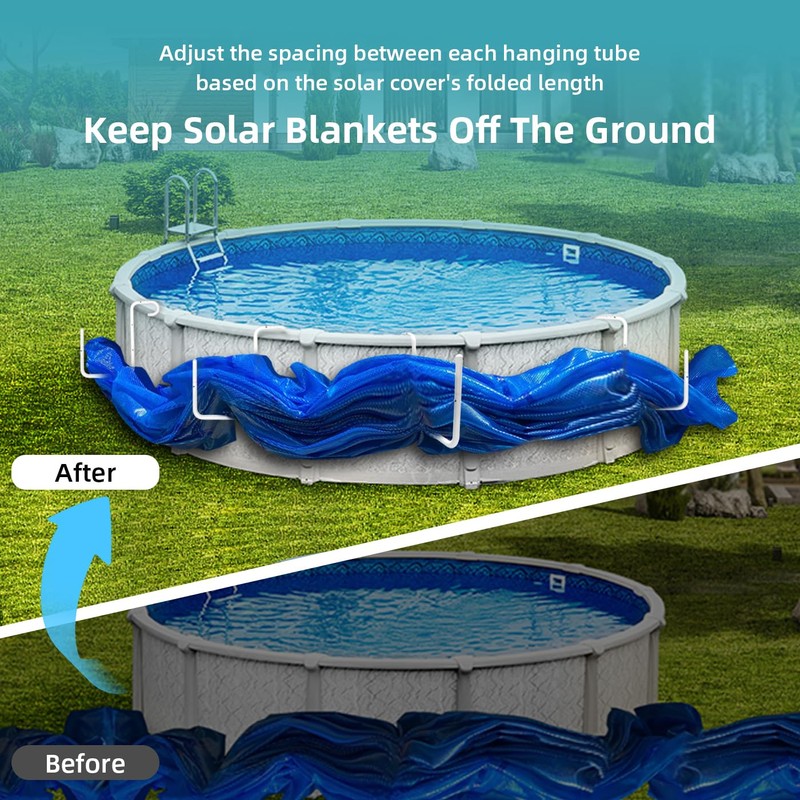 POOL HELPER Adjustable Solar Cover Holder for Steel-Wall Above Ground