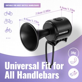 ROCKBROS Bicycle Bell 120 dB Mini Loud Bicycle Bell for Children Girls Boys Adults Bicycle Bell for Scooter Tricycle Children's Bicycle Balance Bike Mountain Bike Bicycle Accessories Black