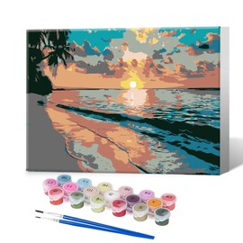 BUTMUOE Paint by Numbers Kit for Adults with Frame, DIY Acrylic Oil Painting Kits for Kids and Adults Beginner on Canvas for Gift Home Wall Decor 10.24 x 14.17 Inch