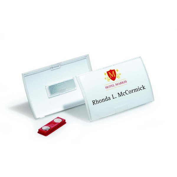 Durable Click Fold Convex Name Badge with Magnet Transparent -