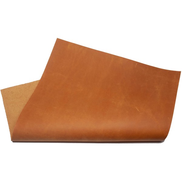 Cowhide Leather 1.6 mm Thick Pull-Up Crazy Horse Leather Sheets for Crafts (A3 (297 x 420mm), Light Brown, 1)