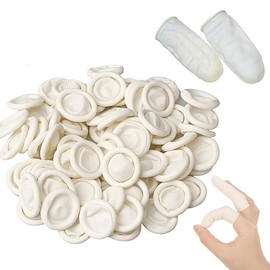 GQunit Finger Cots, Finger Protectors 300pcs Latex Anti-Static Finger Covers Finger Tip Rubber Finger Gloves Protect Keeping Dressing Dry and Clean Disposable Finger Gloves White