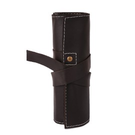 Handmade Full Grain Leather Watch Roll with Travel Pouch, Watch Holder & Organiser, Brown/Tan/Green/Blue (Brown, 3 Pockets)