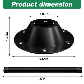 FBULWSEC 29" RV Table Base Mount and RV Table Legs (2 Pack) - Aluminum Black Dinette Pedestal for Camper Trailer, Boat, Motorhome - Floor Mounting Kit w/Screws, Heavy-Duty
