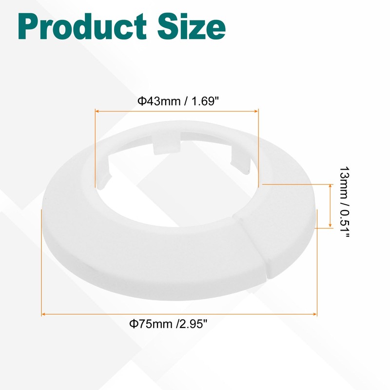 sourcing map Escutcheon Plate, 1Pcs 43mm - Fit 1.66" Outer