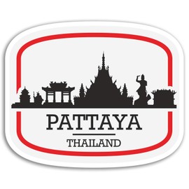 2 x 10cm Pattaya Thailand Vinyl Stickers - Travel Sticker Laptop Luggage #17098 (10cm Wide)