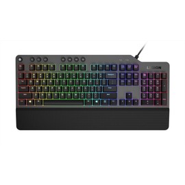 Lenovo GY40T26478 Legion K500 RGB Mechanical Gaming Keyboard, 3 ZONE Full-size Keyboard, 7 user Programmable Hot Keys; 16.8 Million Colors, 50 Million-Click Red Mechanical Keys, Detachable Palm Rest
