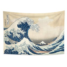 YONGFOTO 100x70cm Ukiyo-e Tapestry Mount Fuji 36 Views Room Wall Hanging the Great Wave Off Kanagawa Landscape Wall Art Japanese Traditional Painting Toyo Style Tapestries