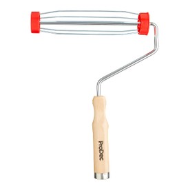 ProDec 9 inch x 1.75" Wooden Handle Trade Professional Paint Roller Frame with Anti-Slip 5 wire Cage and Push Fit Handle for Extension Pole, 9" x 1.75"