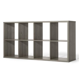 CAPHAUS Sturdy Room 13-Inch Cube Storage Organizer Shelf, with Extra Thick Exterior Edge, Open Storage Shelf Divider, Bookcase, 6-Cube / 8-Cube / 9-Cube, Colors Available in Rustic Grey Oak and White