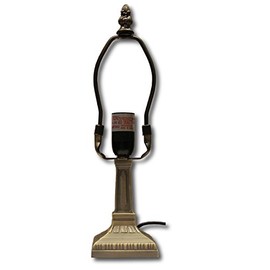 LMP-4-533 Art Nouveau 5" Prairie Style Metal Base for Lamps with Electrical Wiring, Switch and Shade Support