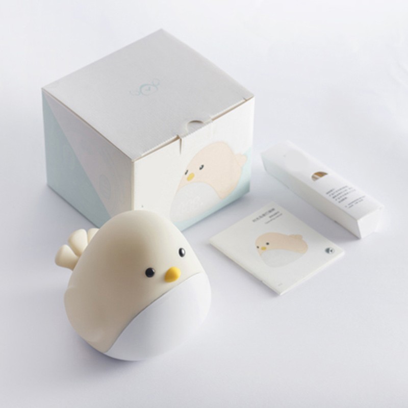 Cartoon Cute Bird Night Light Alarm Clock Silicone Touch USB