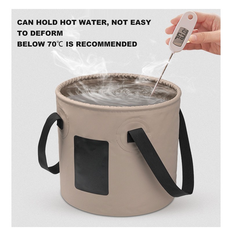 20L Portable Camping Bucket PVC Folding Water Bucket High Capacity