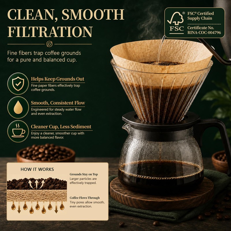 320 Count #4 Cone Coffee Filters for 8-12 Cup Drip