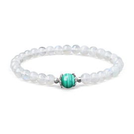 COAI Women's Birthstone Bracelet Malachite Moonstone Bracelet Crystal Bracelet for Women