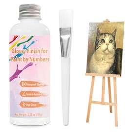 INNOVAYOU Painting by Numbers Varnish 100g, Non-Yellowing Anti-Crazing Gloss Effect Adult Paint by Number Kits on Canvas Varnish, Paint by Number Adult Varnish Permanent Protection (with Brush)