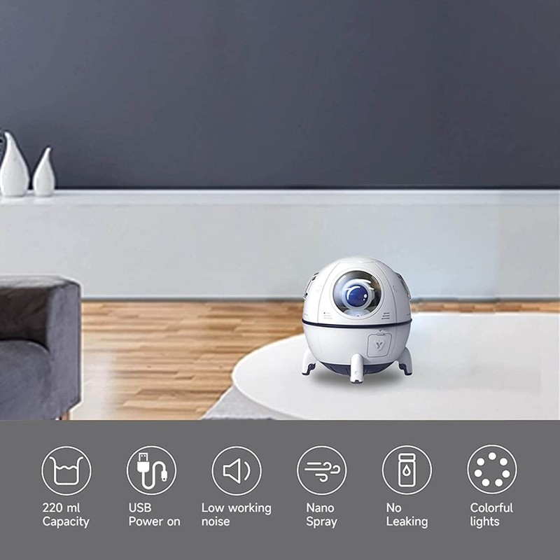 Space Capsule Air Humidifier Two Levels Quiet Operation Fine Fog