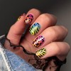 Vopintpy Gradient Leopard Print Press on Nails Short Square Fake