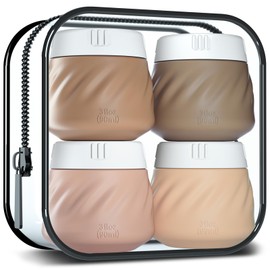 Gemice Travel Containers for Toiletries, TSA Approved 3 oz Leak-proof Silicone Travel Jars for Cream, BPA-Free Travel Size Container with Lid for Cosmetic Shampoo Cream (4 Pack)