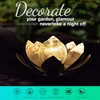 AIINY Garden Solar Light Outdoor(2Pack),Crackle Globe Glass Lotus Decoration, Waterproof