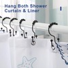 TopBine Shower Curtain Hooks Rings,Metal Easy Glide Double Shower Rings