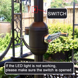 Sunnyglade 9' Solar 24 LED Lighted Patio Umbrella with 8 Ribs/Tilt Adjustment and Crank Lift System (Red)