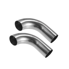 Motoforti 2 Pcs Bend Elbow Pipe Tube, 1.25" OD 4.33" 2.95" Leg 90 Degree DIY Exhaust Pipe Intercooler Air Intake Tube Universal for Car Truck 304 Stainless Steel Silver Tone Long-lasting