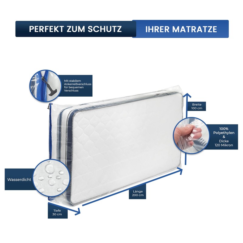 ASK Pack Mattress Protector Covers with Anchor Zip - Sizes