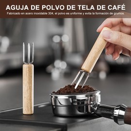 Kit de Manipulación Espresso de 53mm, Kit de Barista para Máquinas de Expreso, 5pcs, Incluye Tamper, Nivelador de Café, WDT, Anillo de Dosificador, Tamper Holder (53mm)