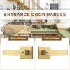 Probrico 5 Pack Gold Entry Door Handles,Satin Brass Heavy Duty