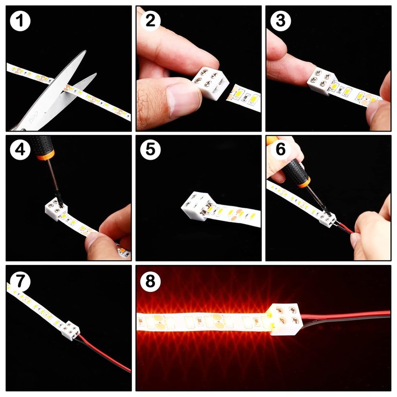 RUNCCI-YUN 20 Pack led Light Strips Connectors 8mm 2 Pin