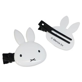 Kawaii Miffychan Hair Clips - Japanese Hair Pins for Girls & Women - Cute Hair Accessories Made in Japan (Set of 2) (No,2(Sky Blue Backing Card))