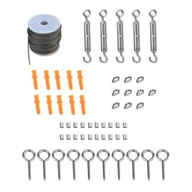 DROMEDARY 30 m 2 mm wire rope, steel cable, wire rope set, steel rope, rope tensioner set, M5 turnbuckle, rope tensioner for string light, suspension, climbing plants, curtains rope