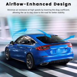 Arcoche Rear Roof Spoiler Wing for 2022 2023 2024 2025 Honda Civic Hatchback, Roof Window Spoiler Compatible with 11th Civic Without Drilling ABS (Glossy Black)